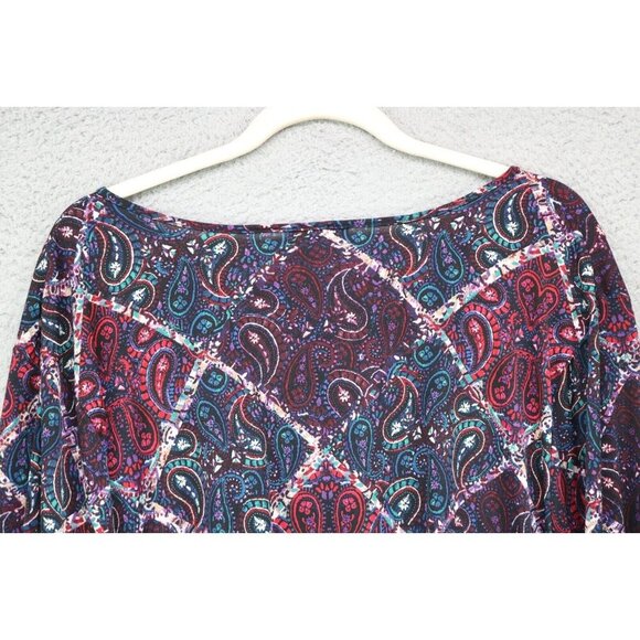 Catherines Long Puff Sleeve Silky Paisley Top-Size 3X-Whimsigoth - Picture 10 of 10